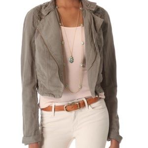 Free People Cutwork Moto Jacket